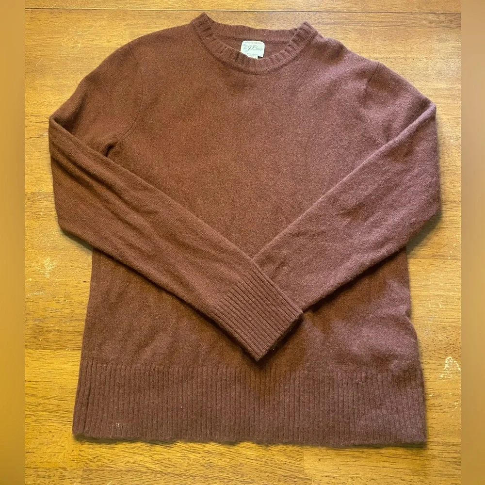 J. Crew Men's Rugged Merino Crewneck Sweater Brown
